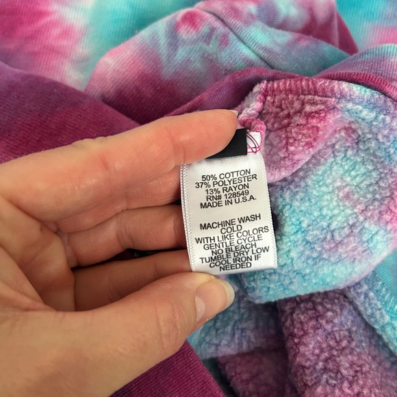 Aviator Nation Multi pink blue hand tie dye zip hoodie M - Picture 7 of 9